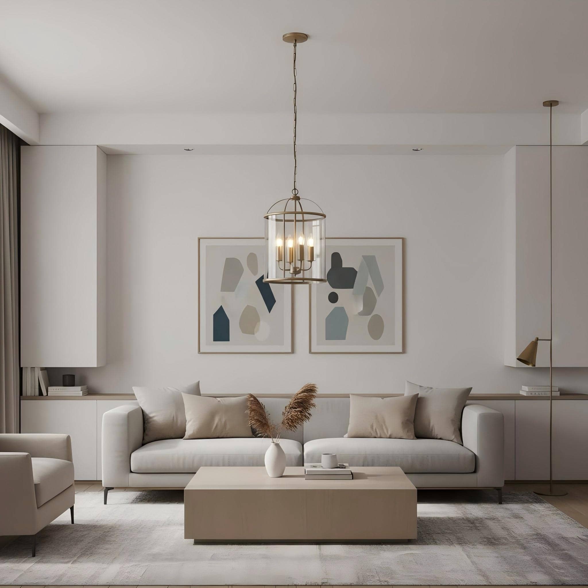Luxvana Bell Shaped Glass Pendant Light - Industrial Metal Lantern Design Fixture for Kitchen