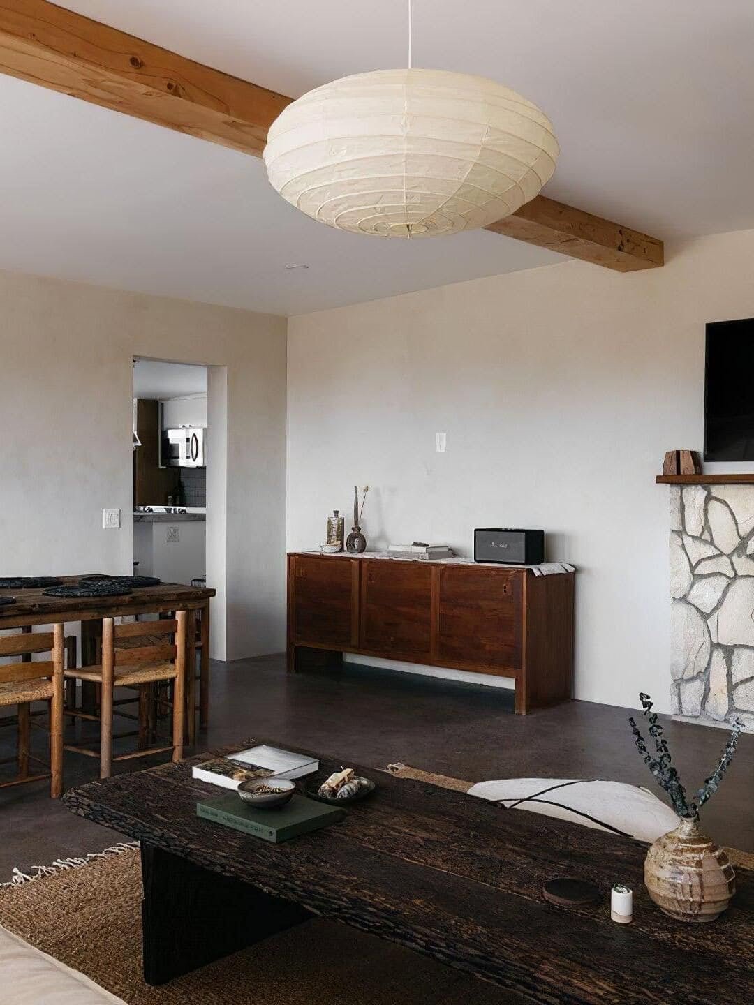 Washi Paper Pendant Lamp - Minimalist Japanese Light for Bedroom Decor