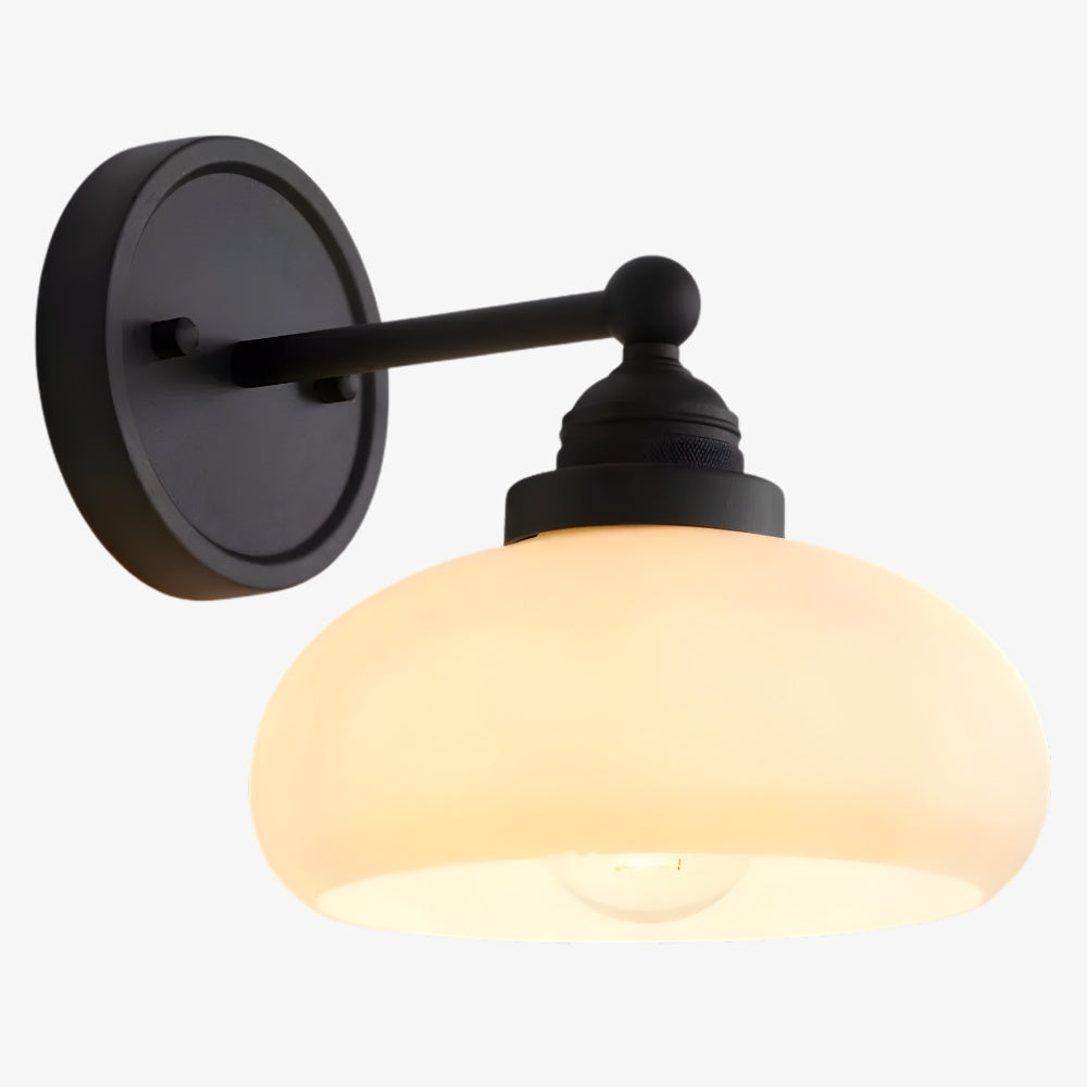 Riven Wall Lamp - Vintage Industrial Milk White Glass Shade for Indoor