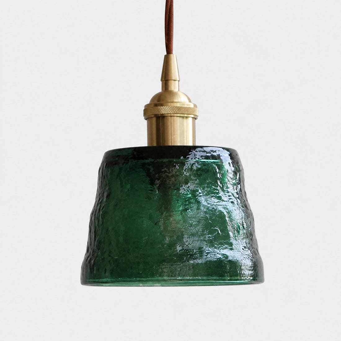 Green hammered glass pendant light