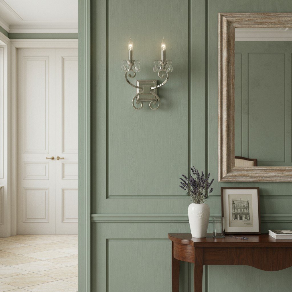 Talonis Kristall-Akzent-Wandleuchte – Gebogenes Chromarm-Design für Wohn- und Flurbereiche