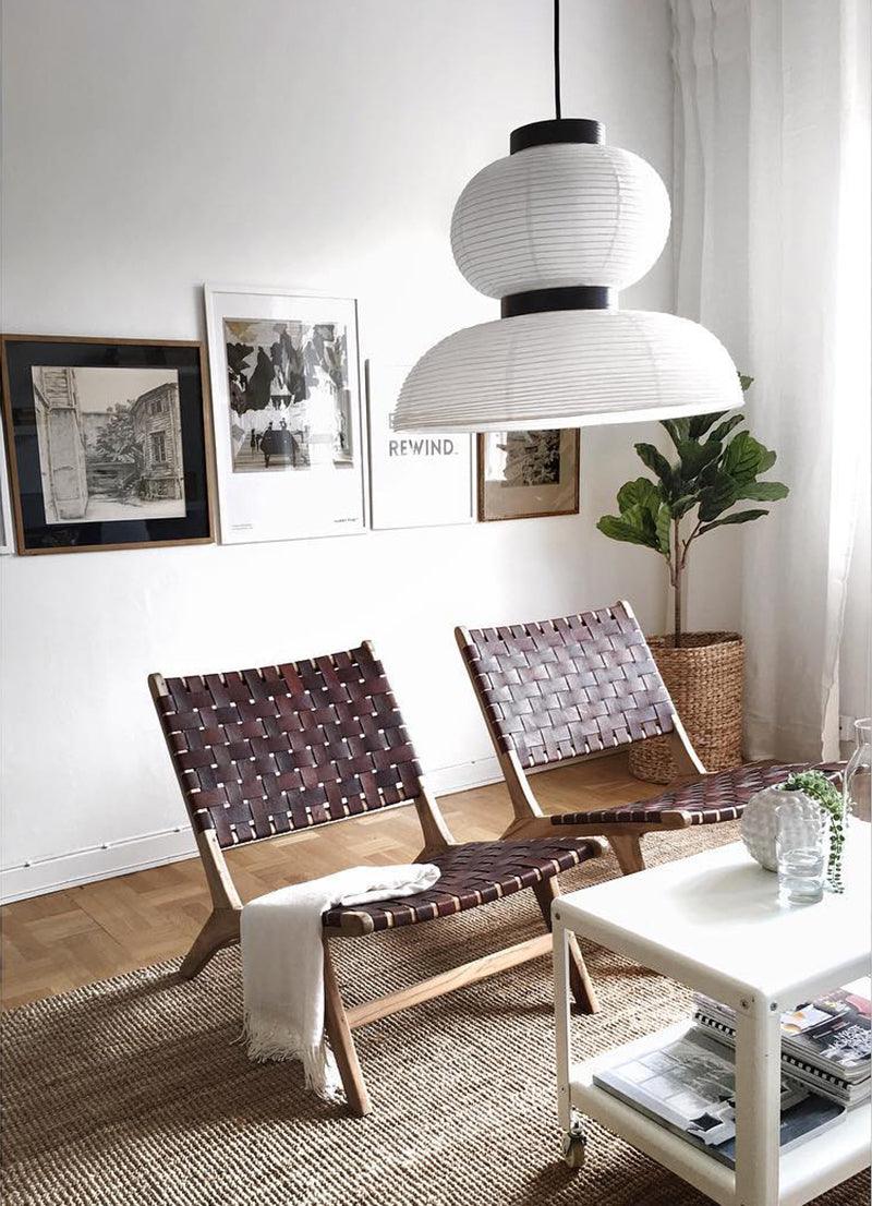 Modern Pendant Swag Lamp - Rice Paper Lamp for Bedroom