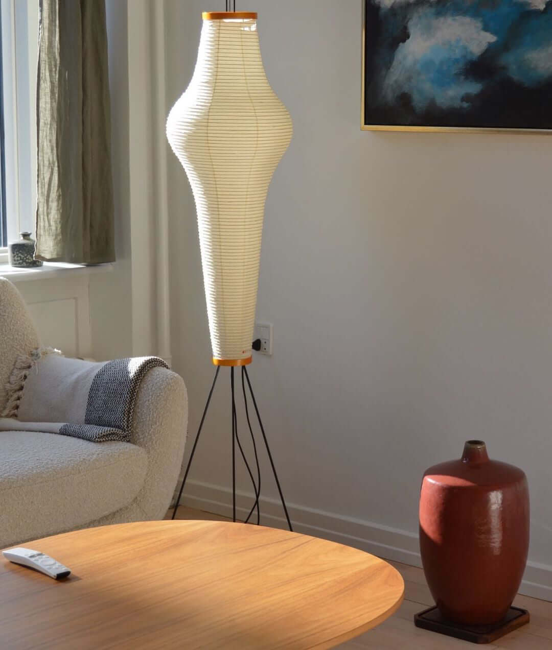 Rice Paper Floor Lamp - Bamboo Frame Soft Light for Living Room