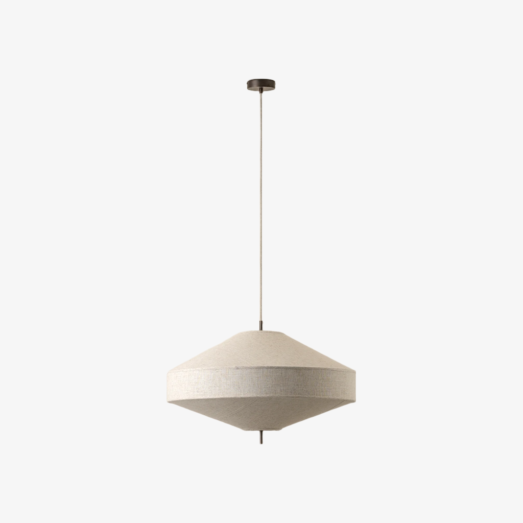 Zalen Layered Linen Pendant – Bronze Ceiling Light for Living & Dining