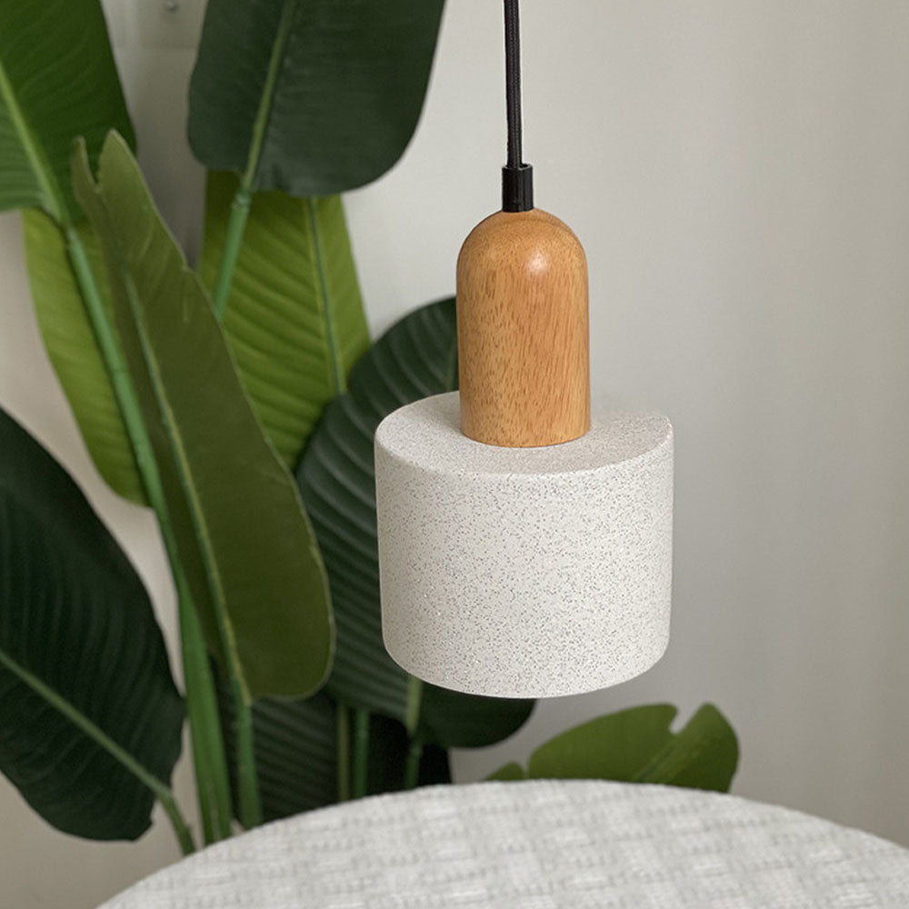 White Stone Pendant Light - Minimalist Kitchen Island Lighting Modern