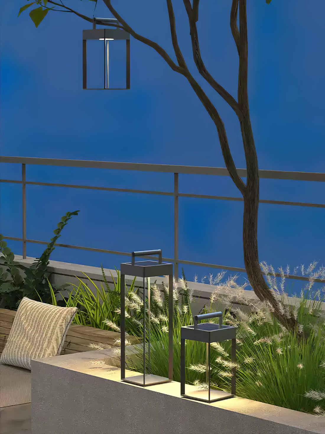 Solarlaterne Außenlampe - Geometrisches LED-Licht für Garten &amp; Terrasse