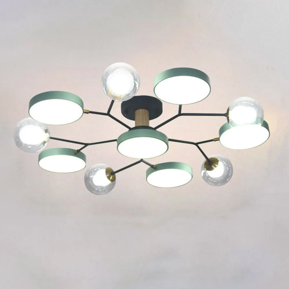 Branch LED Acrylic Ceiling Lamp - Creative Disc Design for Living Room