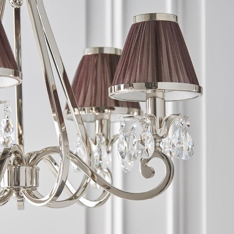 Talonis Multi-light Fabric Chandelier - Elegant Metal Curved Arms for Dining and Living
