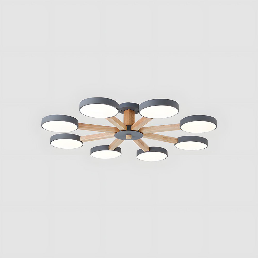 Branch Round Ceiling Lamp - Nordic Multi Fixture for Living Room