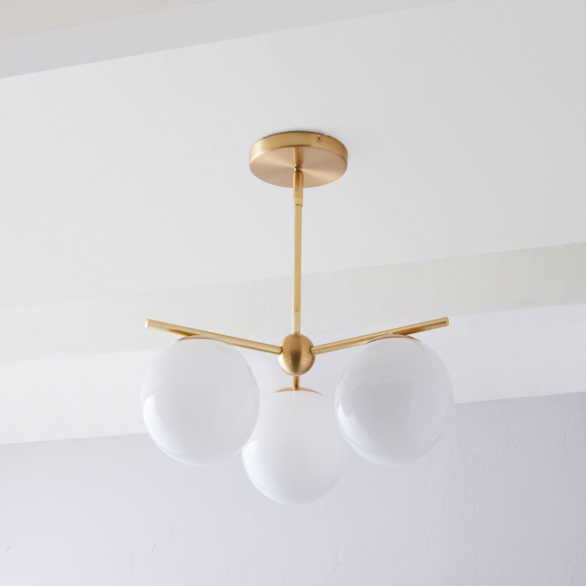 Alessora Brass Milk Glass Chandeliers- Great for Covered Outdoor Areas