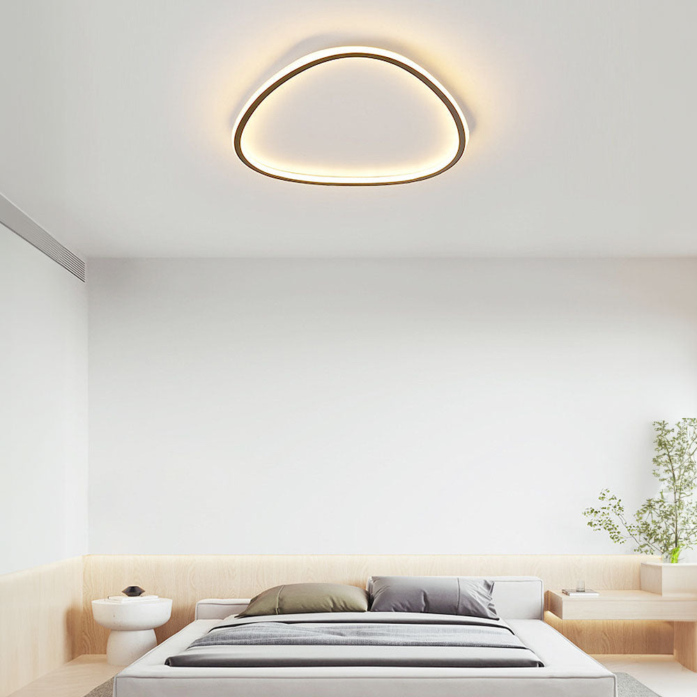 Nordic LED Ceiling Light - Black Oval Design Lamp for Modern Bedroom