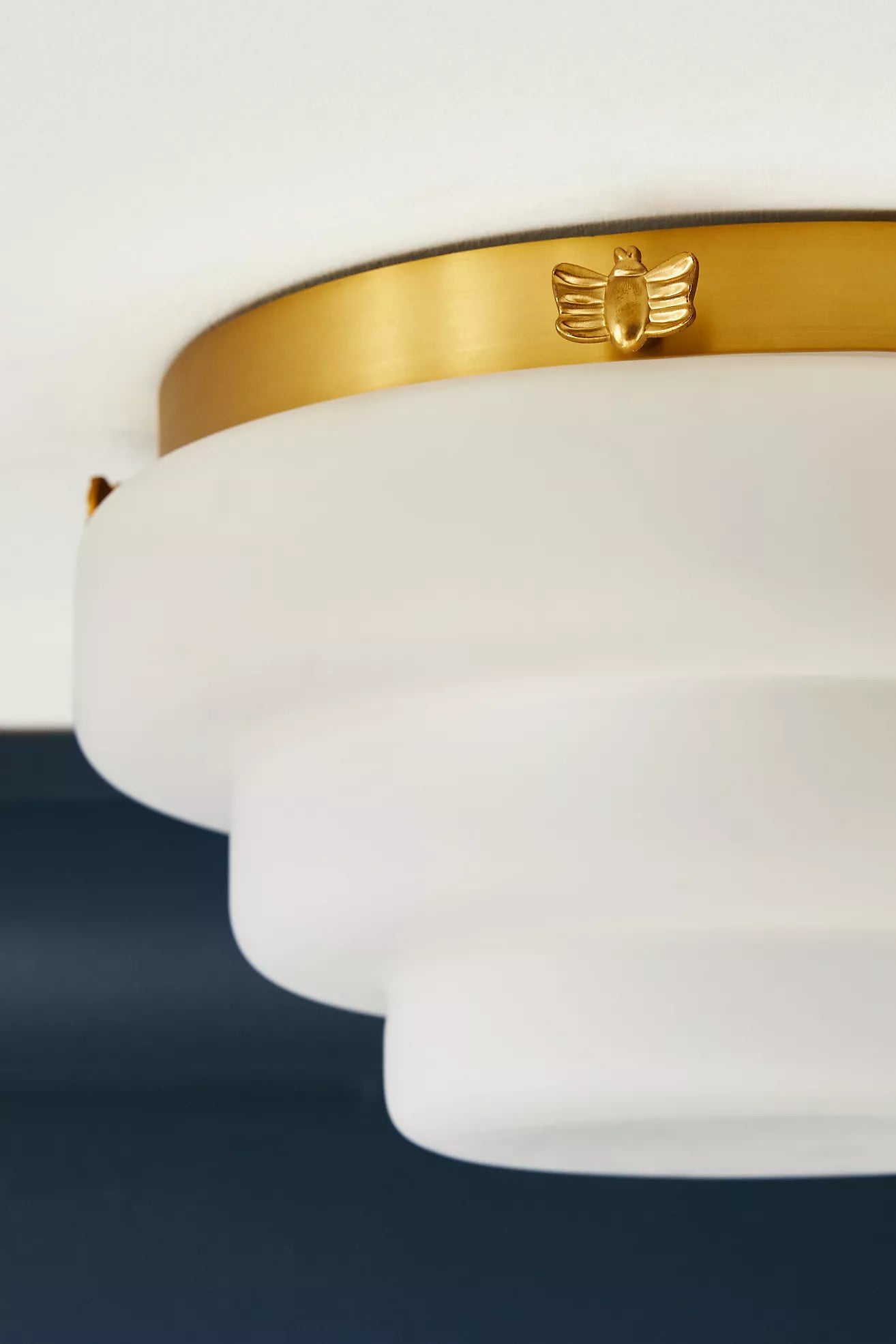 Capigia Glass Metal Flush Mount Ceiling Light - Modern Fixture for Bedroom or Hallway