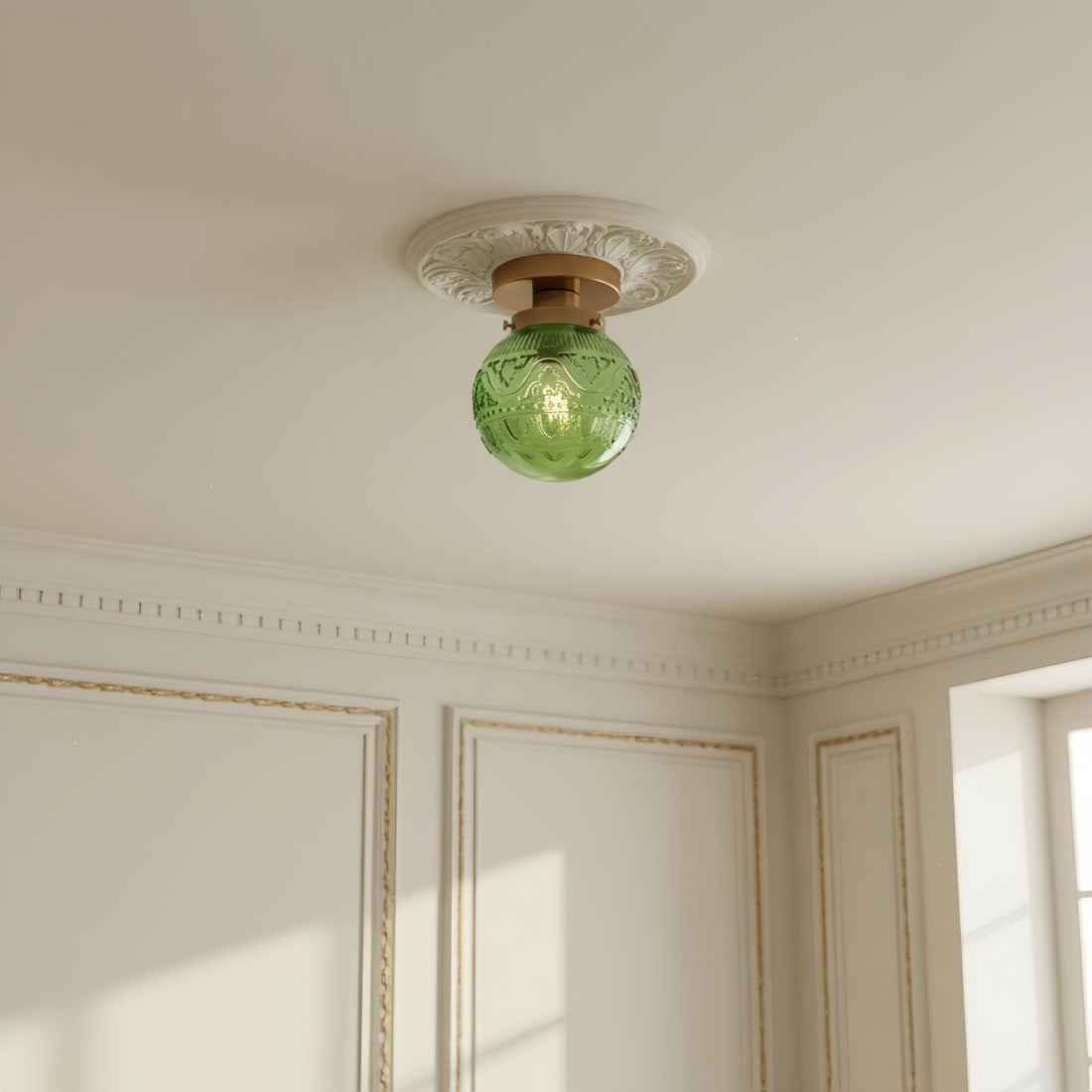 Naveliro Sphere Glass Flush Mount Ceiling Light - Timeless Design for Living Room and Kitchen