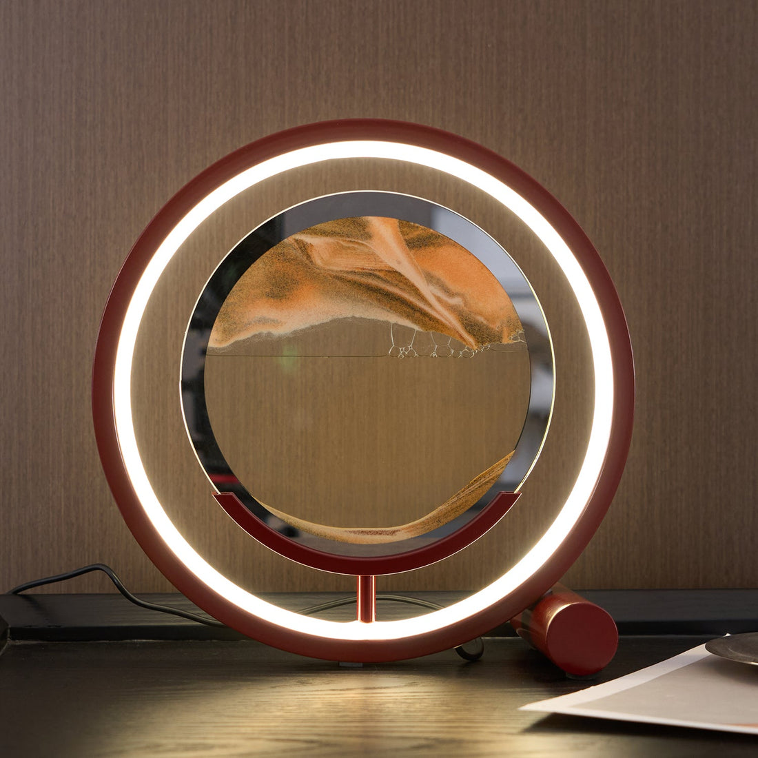 Entspannende Sand-Tischlampe – fließendes Sandlicht für Schlafzimmer und Büro