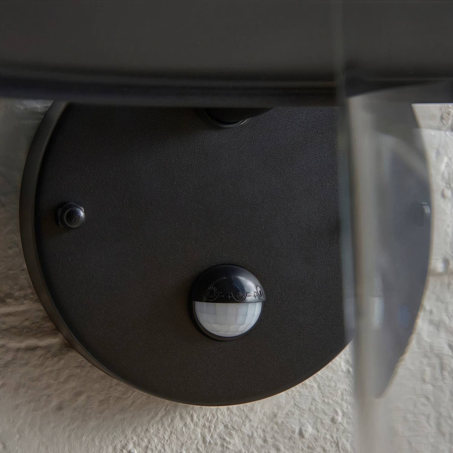 Trevanta Arched Arm Design Wall Light - Black Painted Sensor Lantern Style for Small Spaces