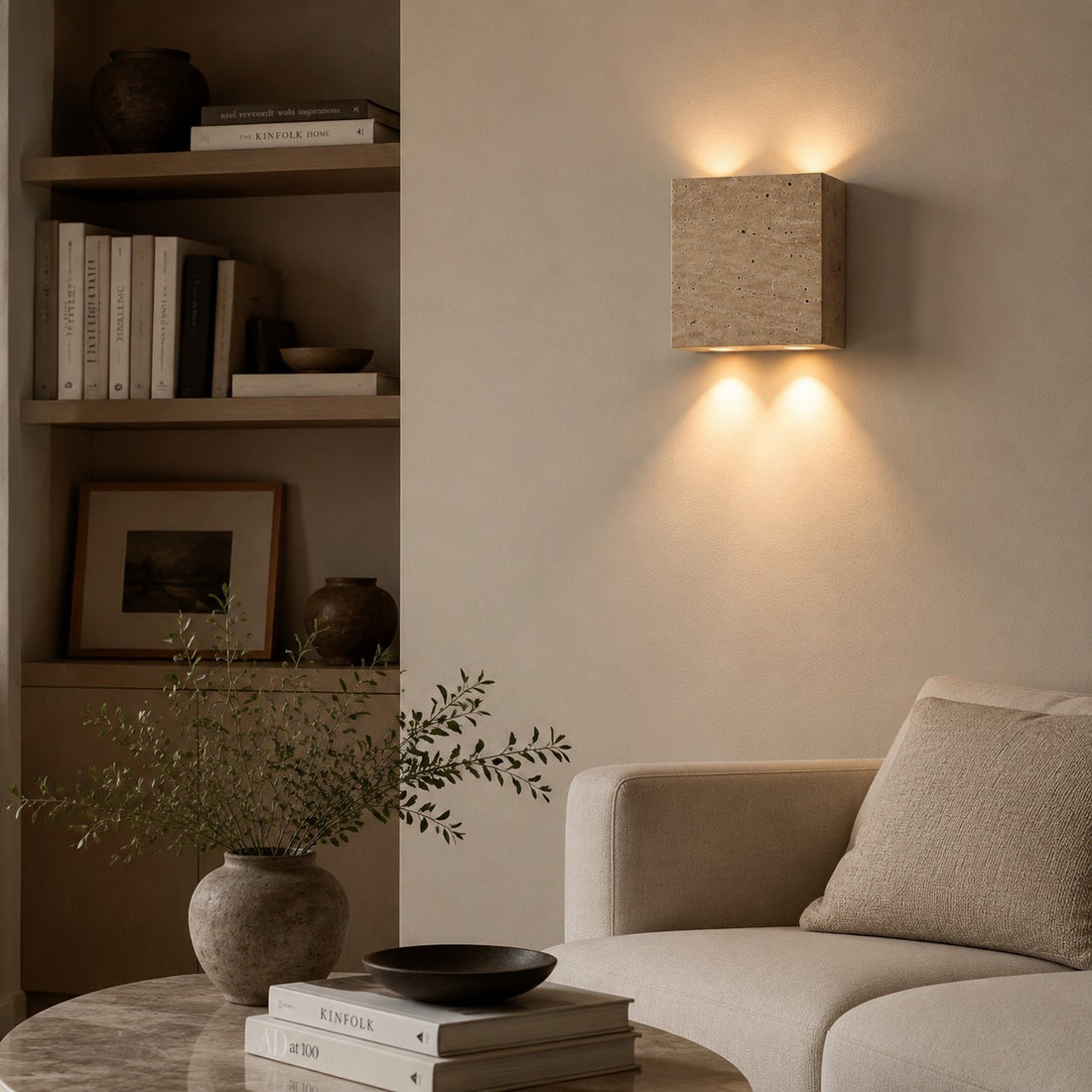 Natural Travertine Wall Sconce