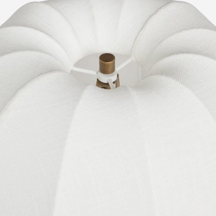 Vellaro Elegant Brass Table Lamp with Fabric Shade – Bedside Light for Contemporary Bedroom