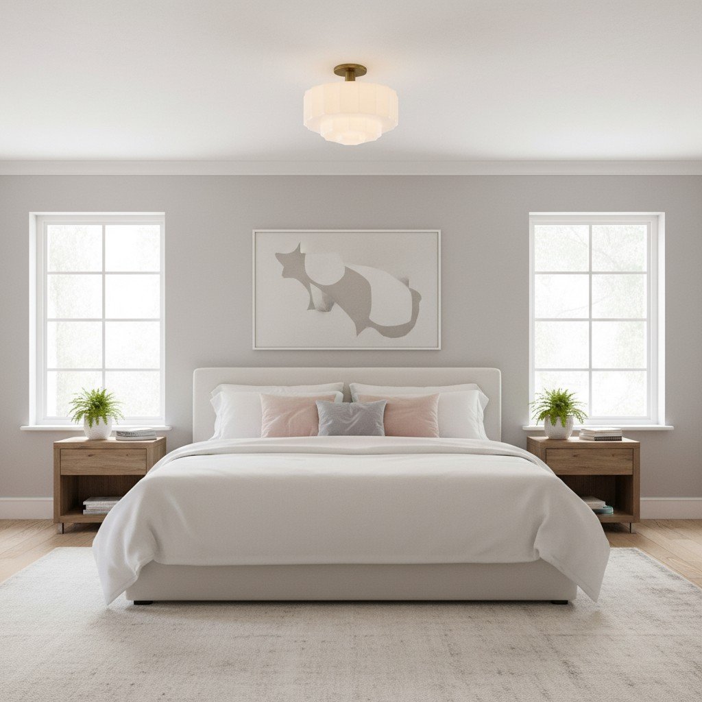 Vexrona Tiered Glass Shade Flush Mount – Contemporary Lighting for Bedrooms and Hallways