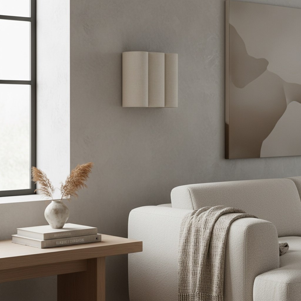 Linbron Linen Wall Sconce Natural Fabric Shade Modern Wall Light for Bedroom