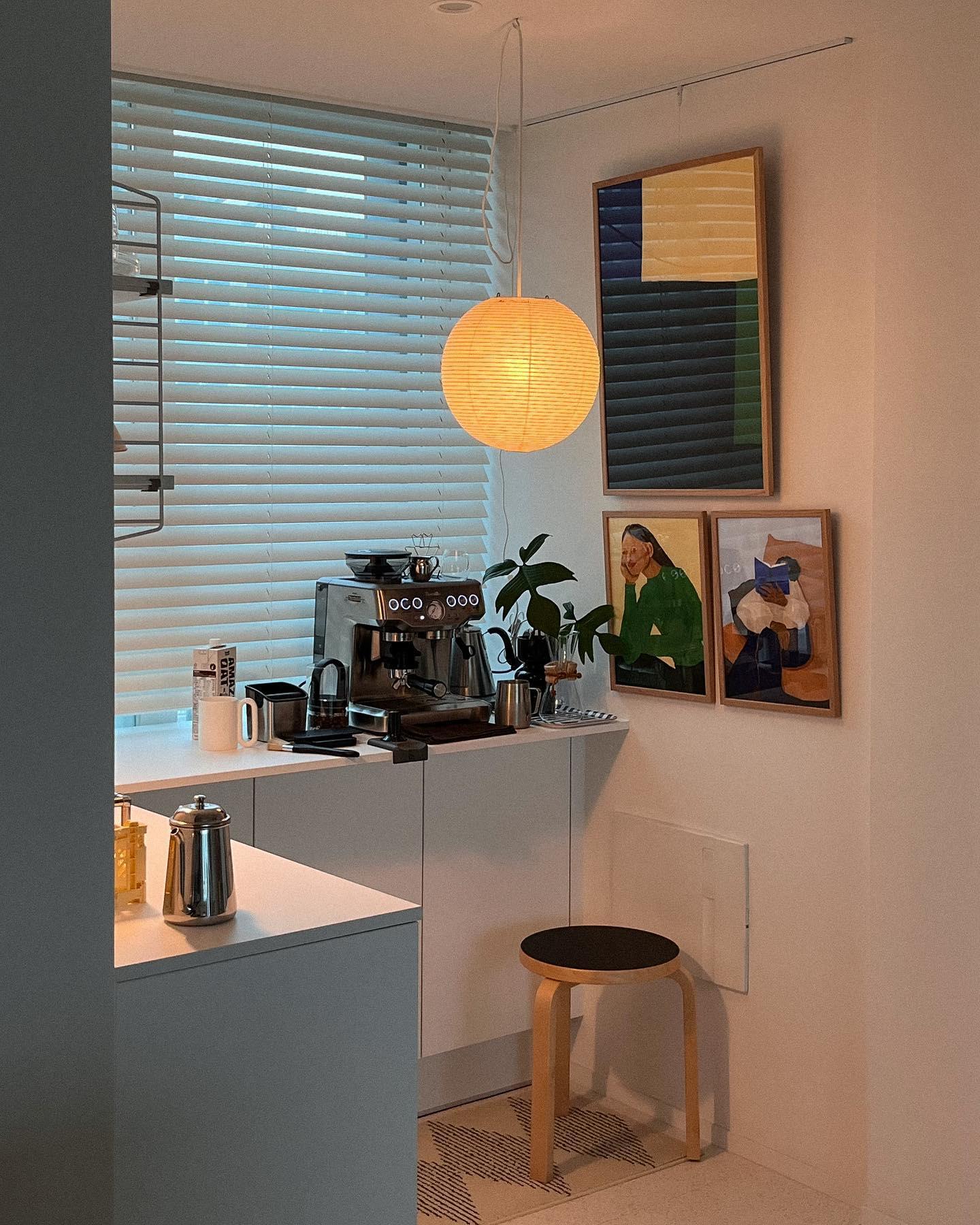 Mid-Century Round Swag Light - Handcraft Paper Lamp for Bedroom