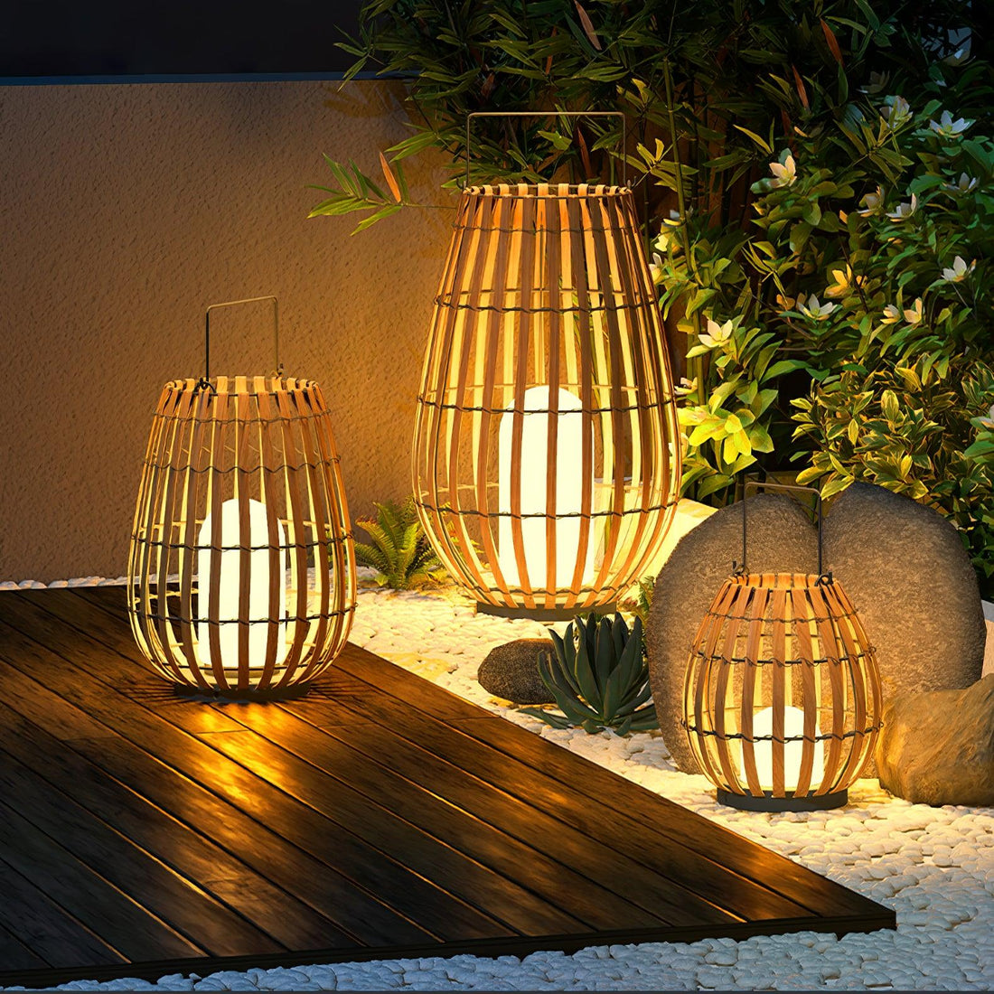 Tropic Braid Outdoor Lamp - Faux-Rattan Metal Waterproof