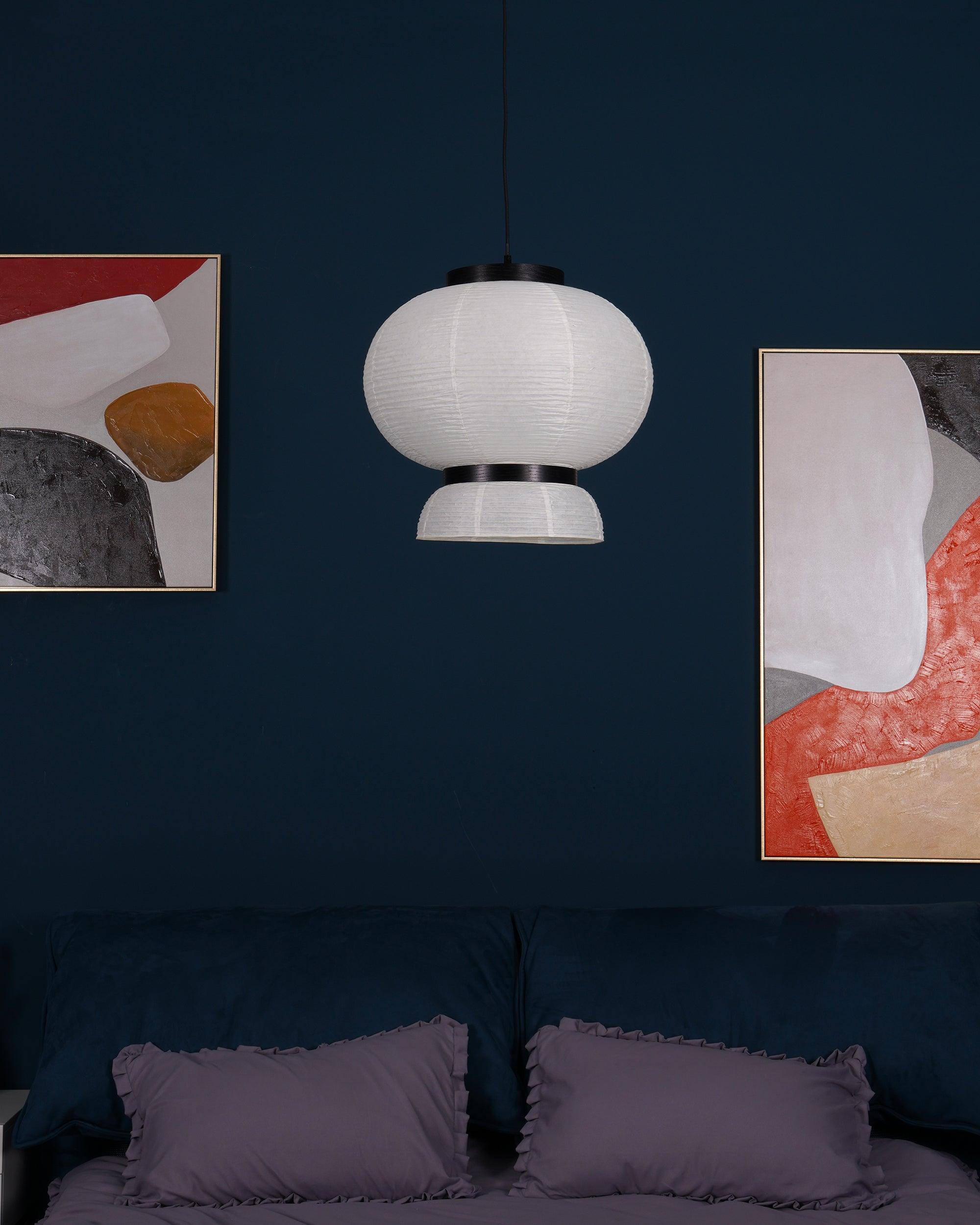 Modern Pendant Swag Lamp - Rice Paper Lamp for Bedroom