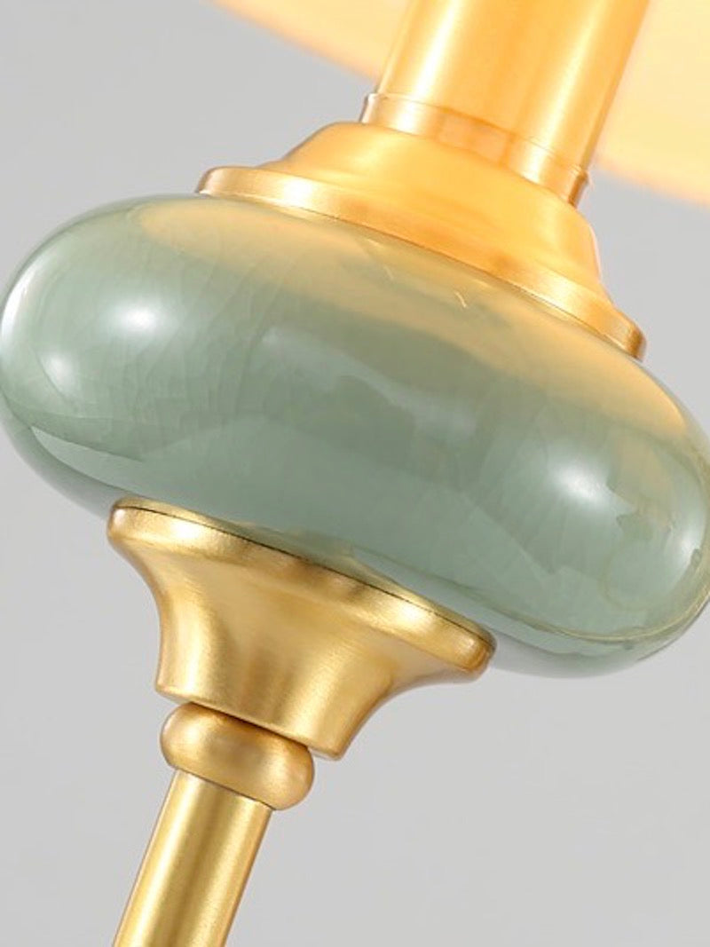 Classic Fabric Shade Sconce - Ceramic Wall Light for Hallway or Bedroom