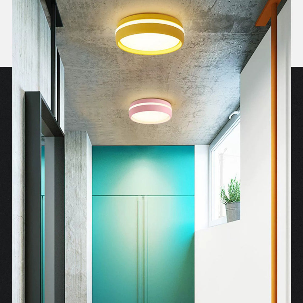 Circle Acrylic Ceiling Light - Colourful LED Lamp for Living Room