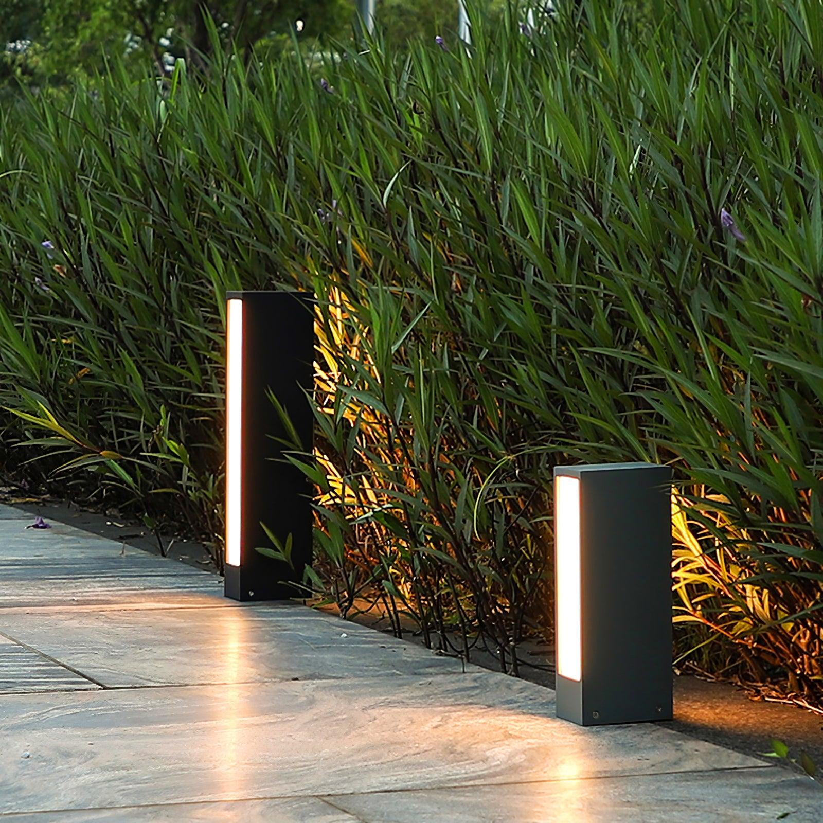 Aluminium-Außenpfostenlampe - Gusslampe im Panel-Stil für die Terrasse
