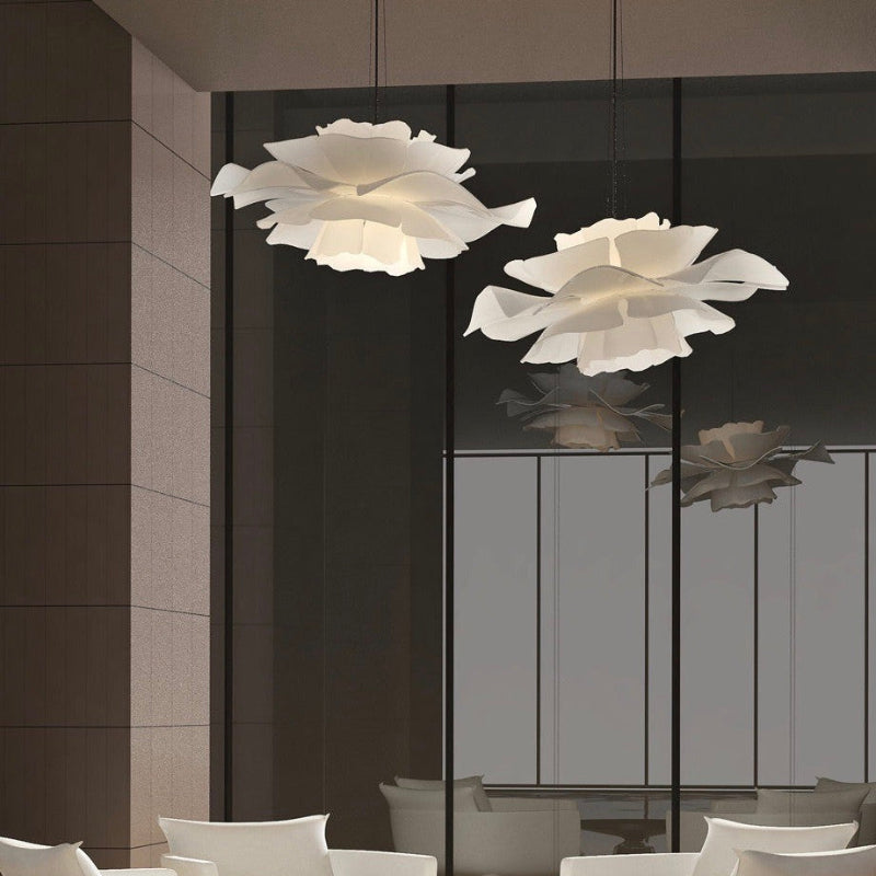 Nordic White Lotus Flower Pendant Light