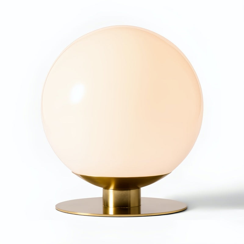 Rivolence Moderne Tischlampe – Messing-Finish, weißer Glasschirm – Retro-Stil