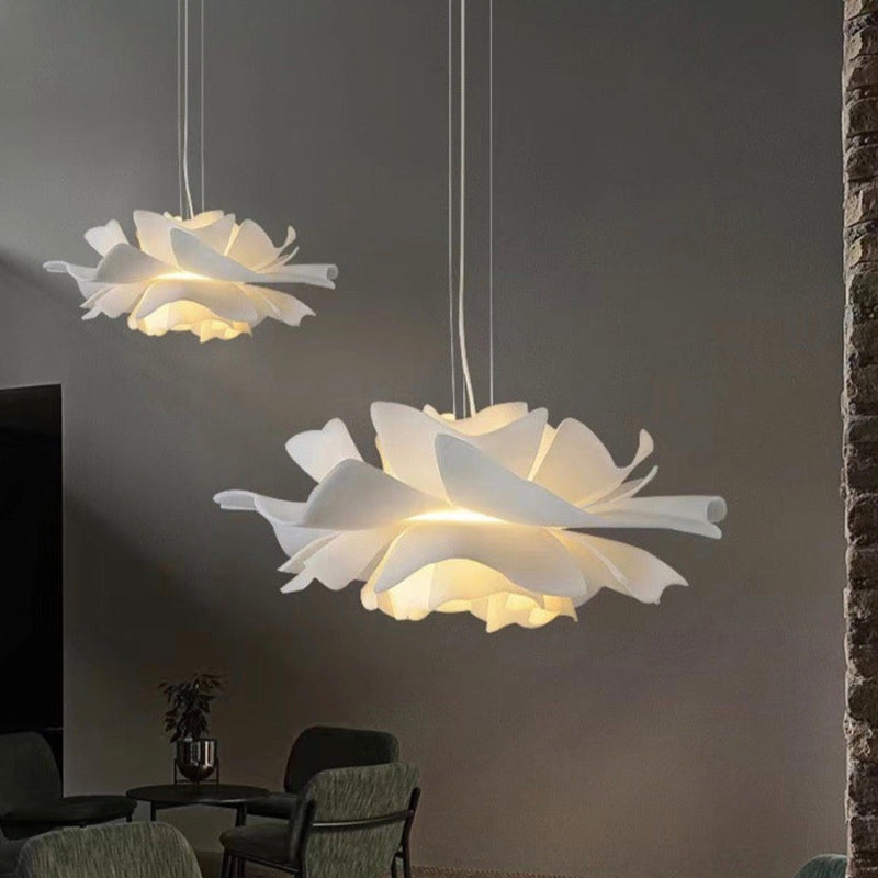 Nordic White Lotus Flower Pendant Light