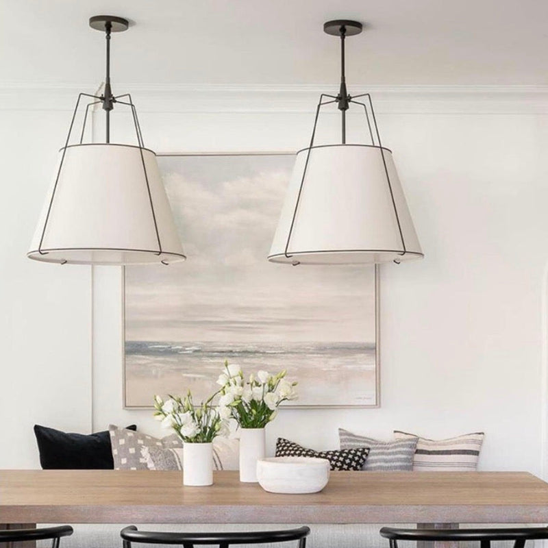 Minimalist Cone Fabric Iron Frame Pendant Lamp
