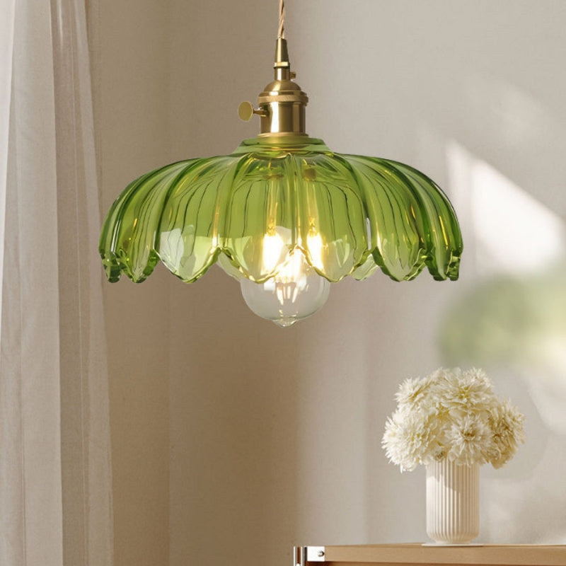 Vintage Petal Glass Pendant Light