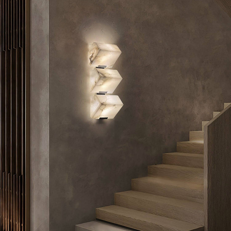 Modern Cube Alabaster Wall Lamp