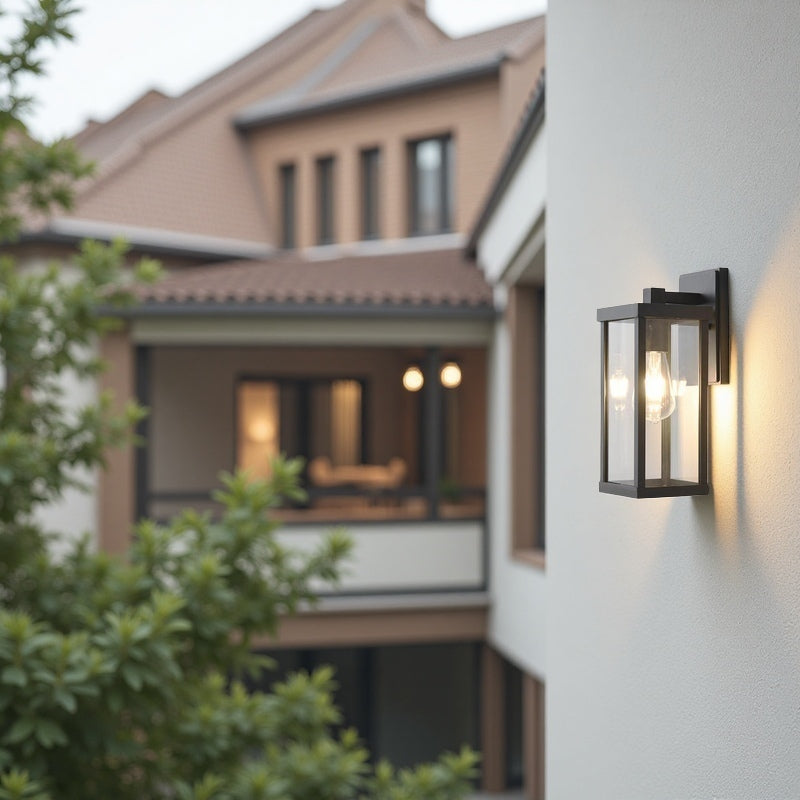 Wasserdichte minimalistische rechteckige Glaswandleuchte für den Außenbereich