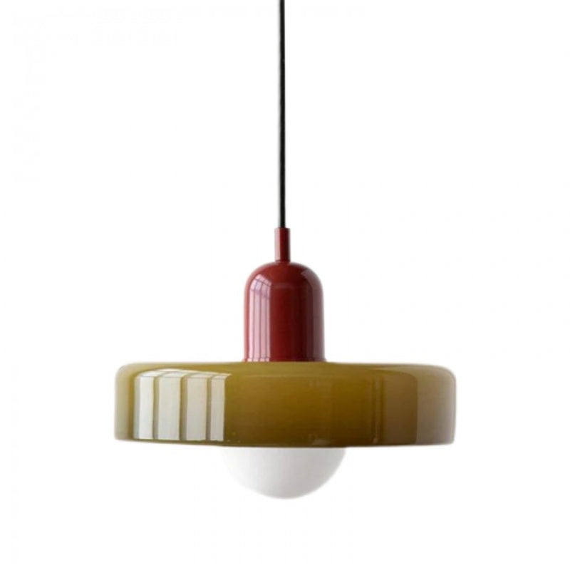 Modern Disc Morandi Colorful Glass Pendant Light