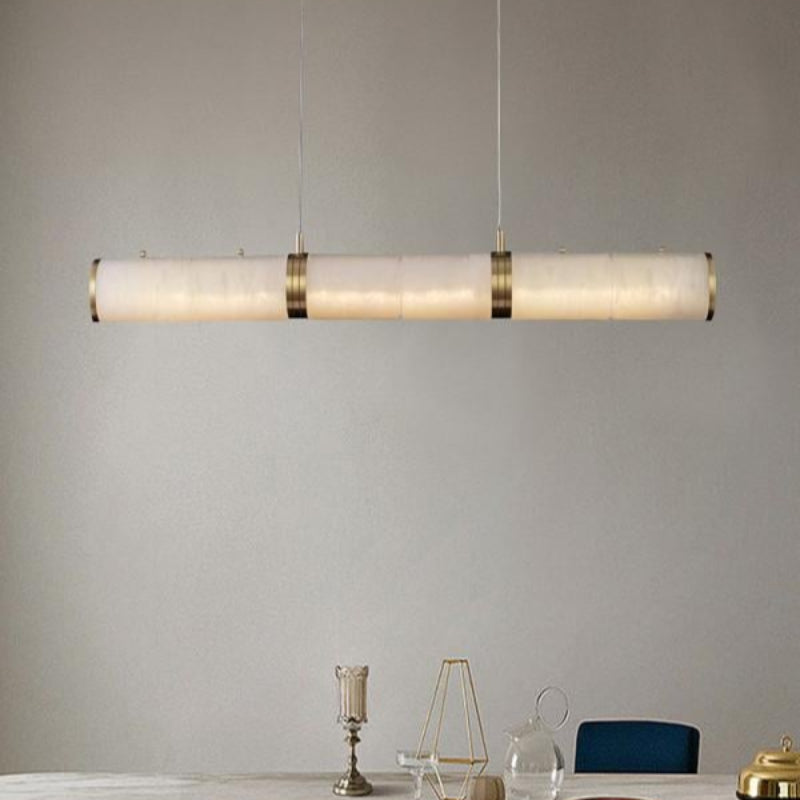 Luxury Long Strip Tube Alabaster Chandelier