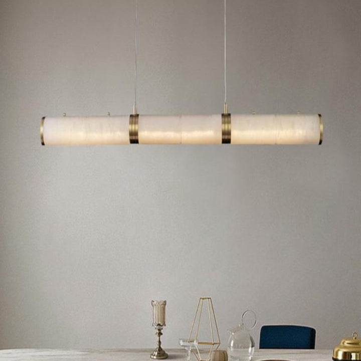 Luxury Long Strip Tube Alabaster Chandelier