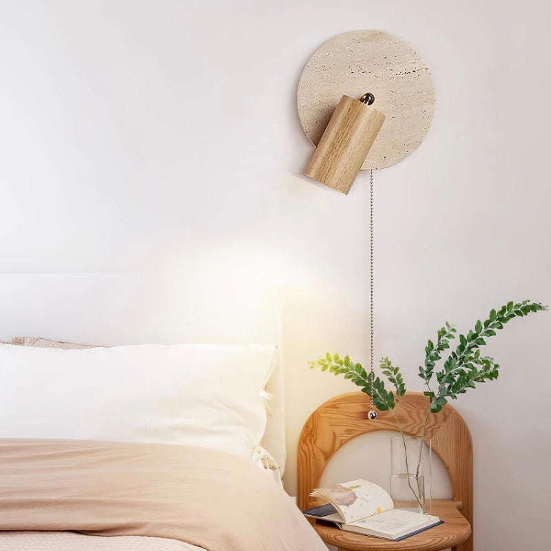Wandlampe aus Travertin im Wabi-Sabi-Stil