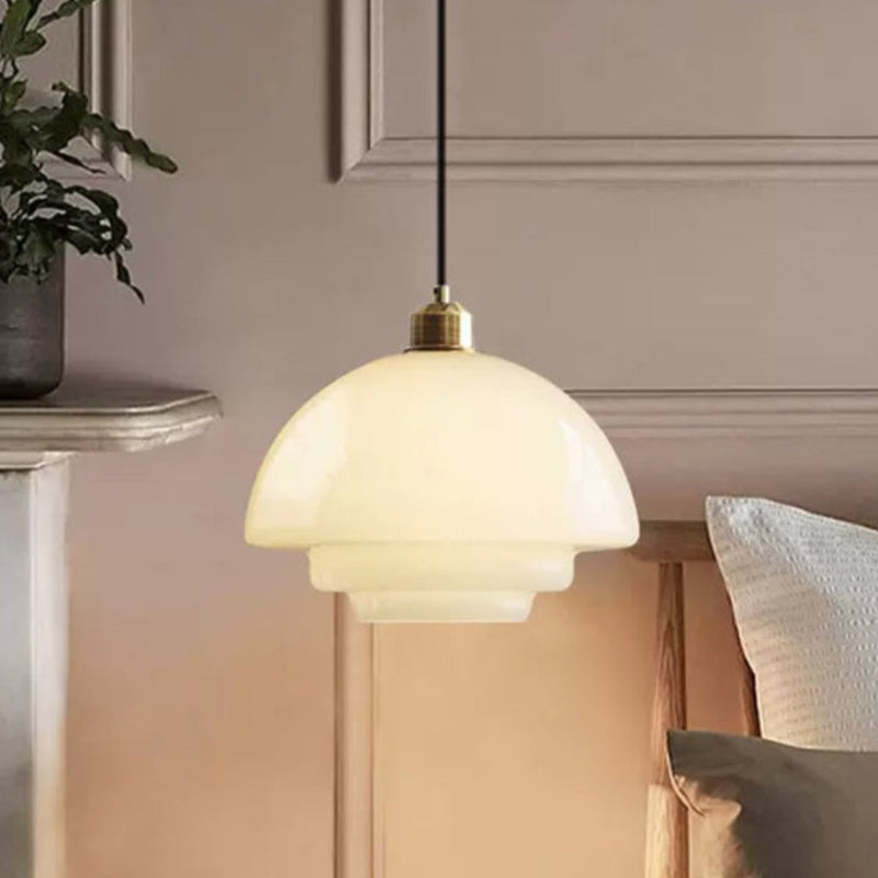 Elegant White Milk Glass Pendant Light