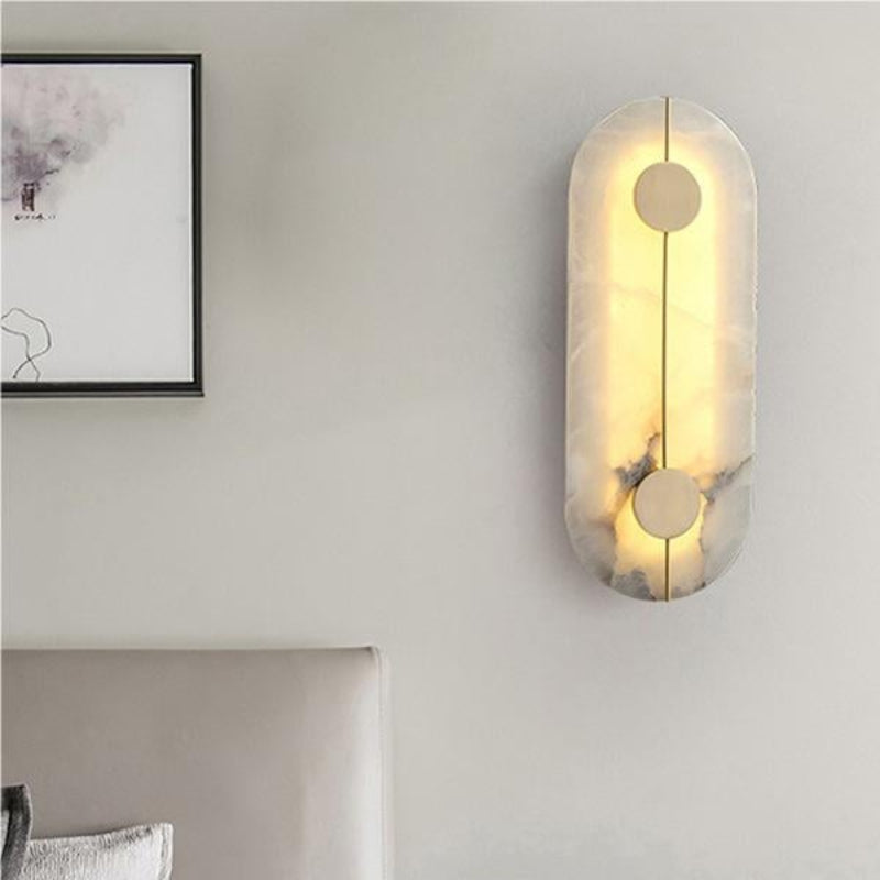 Classic Oval Shape Alabaster Wall Lamp
