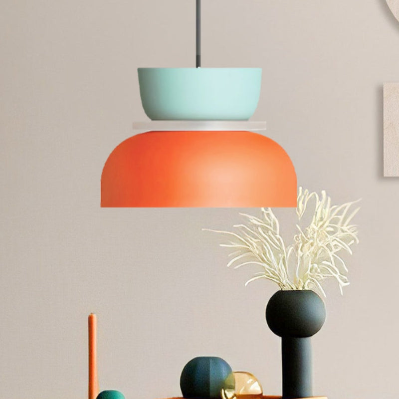 Colorful Macaron Bowl Shade Acrylic Pendant Light