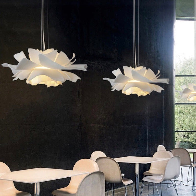 Nordic White Lotus Flower Pendant Light