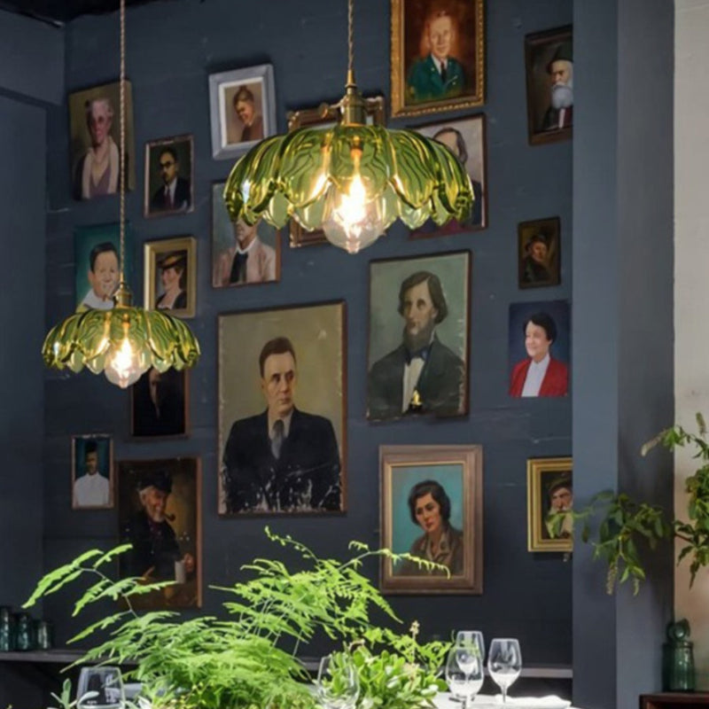 Vintage Petal Glass Pendant Light