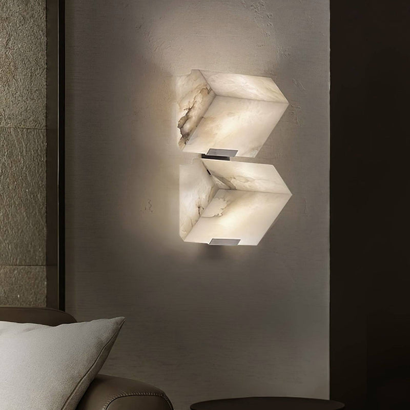 Modern Cube Alabaster Wall Lamp