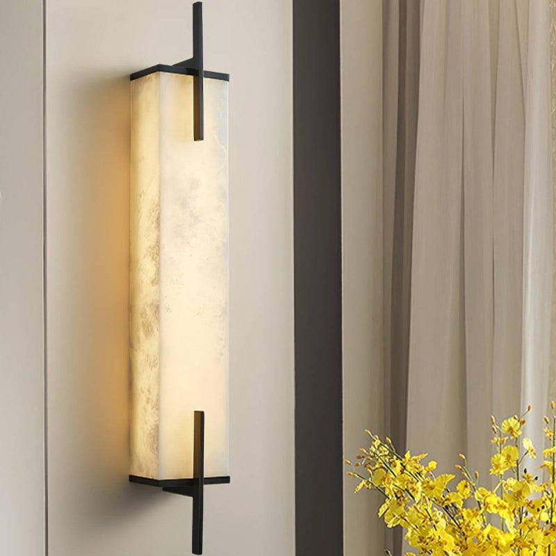 Luxury Rectangle Alabaster Long Wall Lamp
