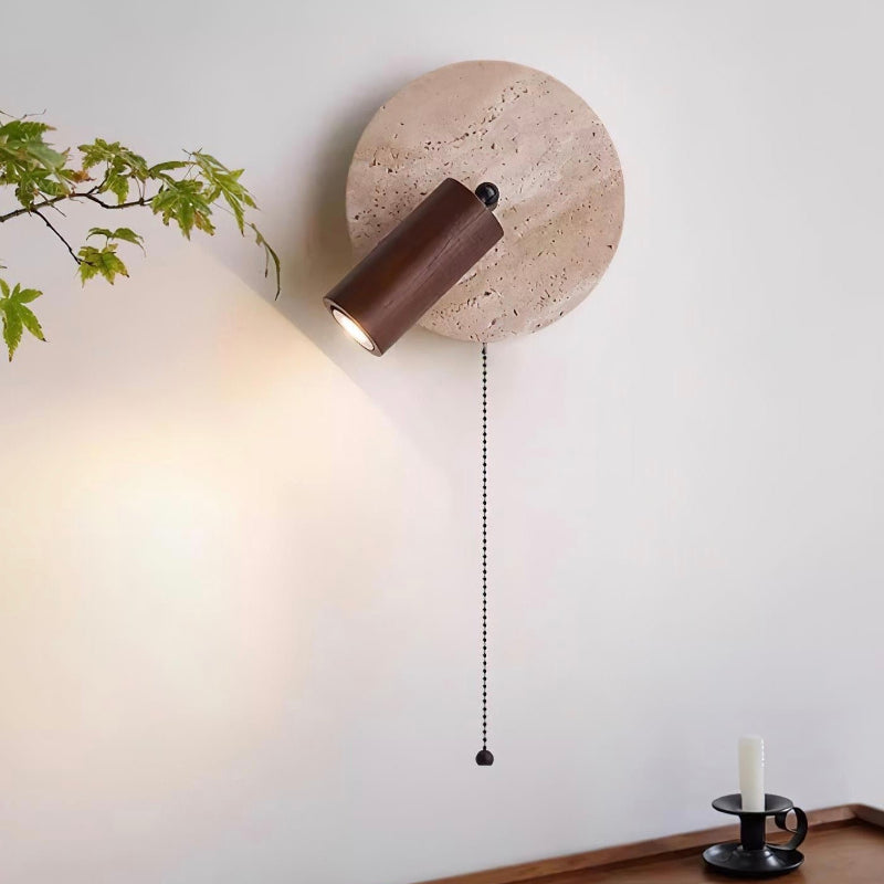 Wandlampe aus Travertin im Wabi-Sabi-Stil