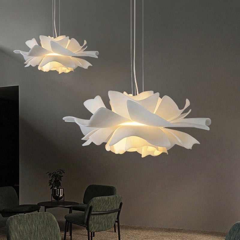 Nordic White Lotus Flower Pendant Light