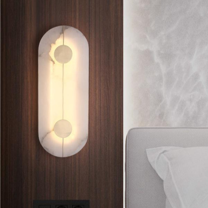 Classic Oval Shape Alabaster Wall Lamp